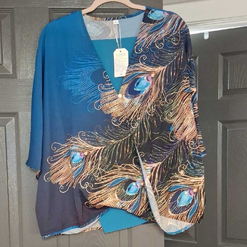 Peacock Feather Print Women's Top